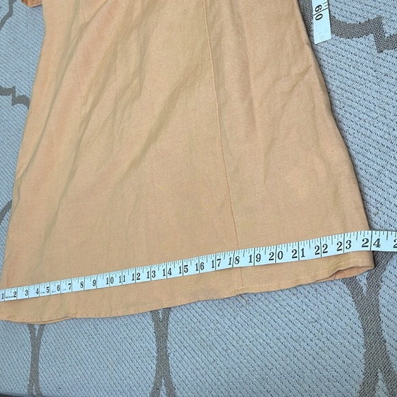 Urban Renewal Linen Peach ruffle flutter sleeves Dress - Picture 12 of 13